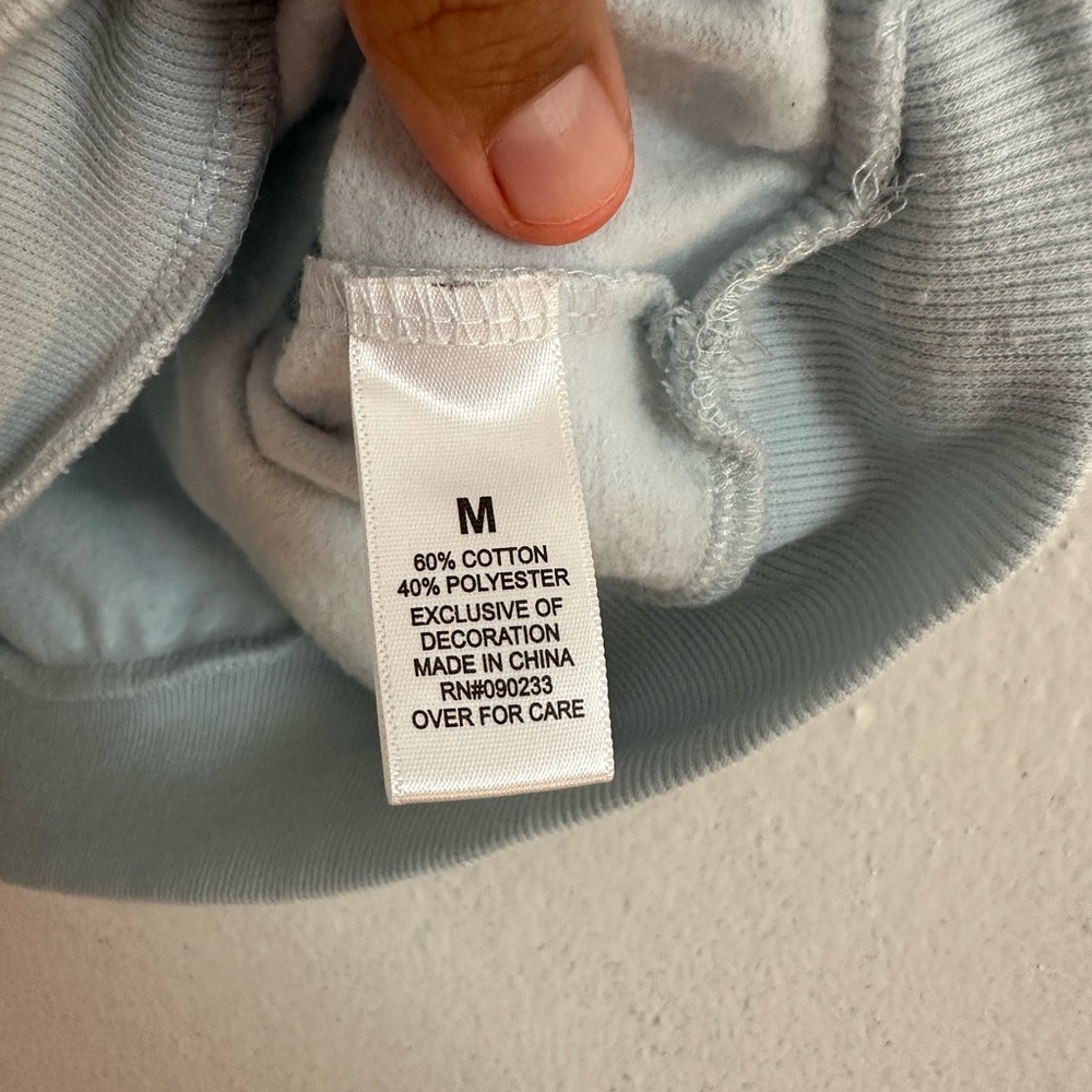 PacSun x Playboy Light Blue Cropped Collared Sweatshirt Logo Top Size M Preppy - Picture 4 of 7